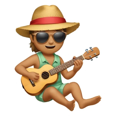 Ukulele Player on the Beach  sticker