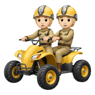 Can you make 2 blonde boys kids riding four wheelers sticker