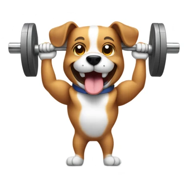 Happy dog weight lifting  sticker
