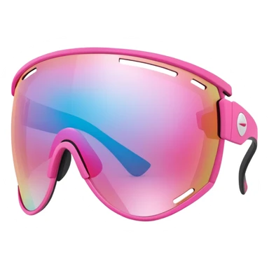 oversized pink athletic sunglasses with shield visor lens, sporty design sticker