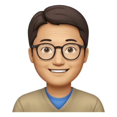 안경을 낀 40대 표준 체격의 한국인 남성 sticker