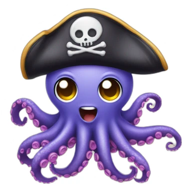 pirate cute octopus sticker