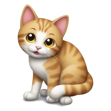 Cat: purring, playing with a ball. sticker