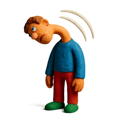 character with exaggerated neck bend, whiplash sticker