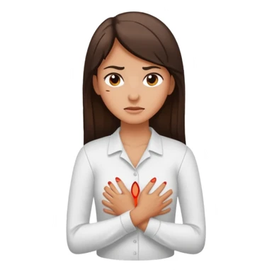 The brunette has pain in her spine sticker