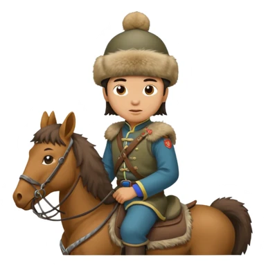 mongol soldie horse riding sticker