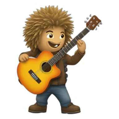 hérisson joue de la guitar sticker