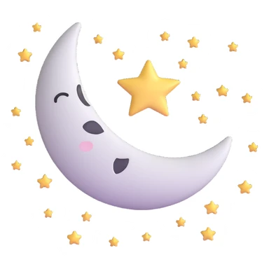 moon with little stars sticker