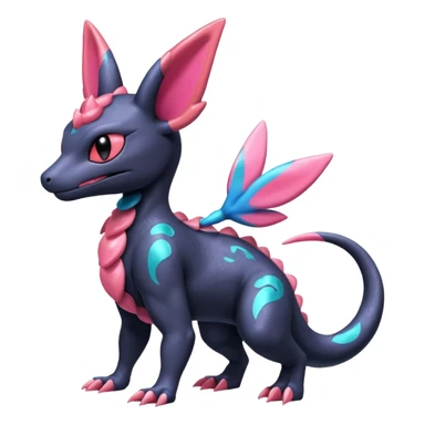 Shiny Nebulae Dusknoir-Salandit-Sylveon-Fakémon-hybrid-creature (full body)  sticker