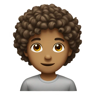Boy with curly hair and brown hair brown eyes and his name is Diego sticker