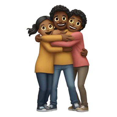 Three bestfriends hugging sticker