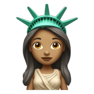cute beige skin girl statue of liberty sticker