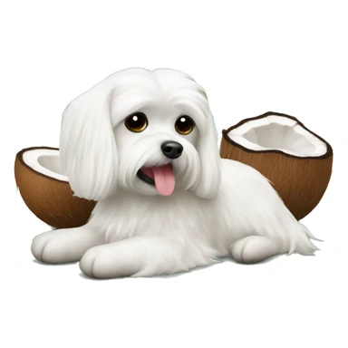Maltese and coconut  sticker