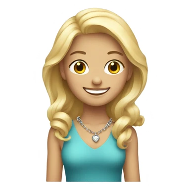 smiling blonde girl with necklace sticker