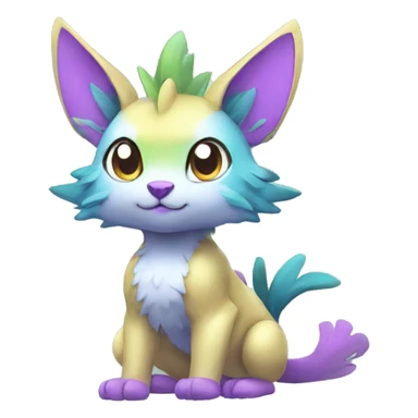 Cute cool shiny colorful animal hybrid Fakemon full body sticker