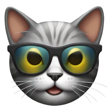 Cat with sunglasses punk sticker