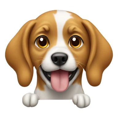 Dog sticking dog out  sticker