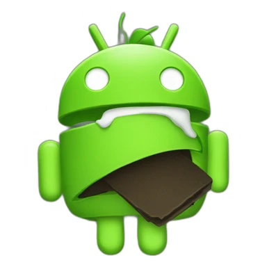 android logo crapping on apple logo sticker
