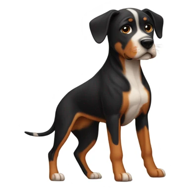 Pitbull mountain cur mix black tiger stripes  sticker