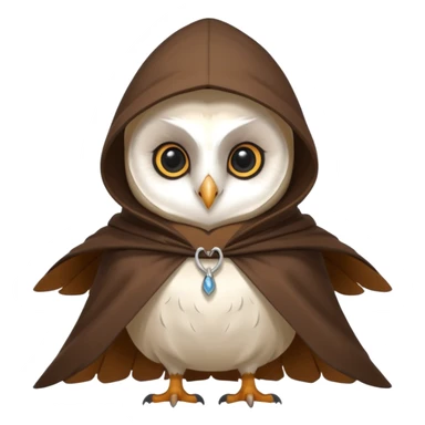 white barn owl in brown cloak sticker