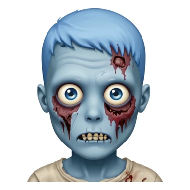 Zombie boy with blue face and blue eyes sticker