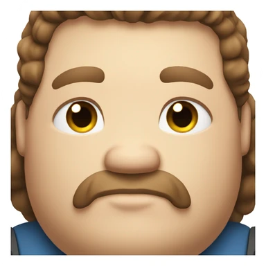 Super fat man brown hair blue eyes sticker