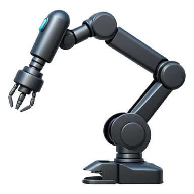 automated balck robotic arm sticker