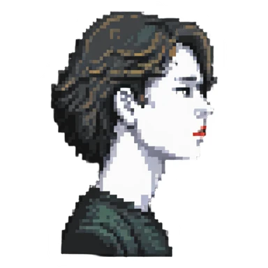 person mewing, side view sticker