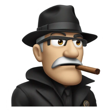 bank robber smoking cigar sticker