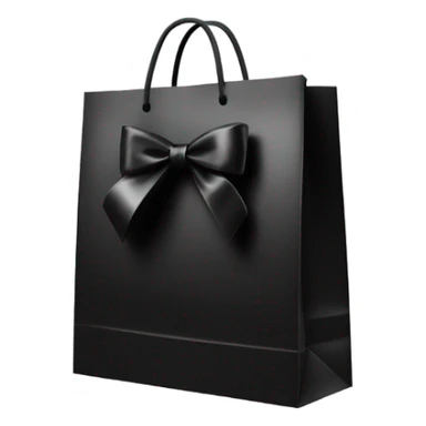 Black shopping bag with ribbon  sticker