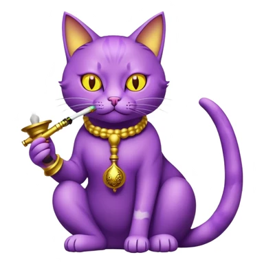 Purple cat smoking hooks sticker