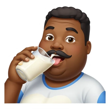 Fat black guy chugging milk sticker