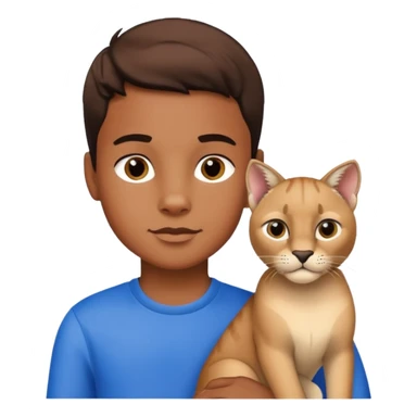 Boy with puma cat sticker