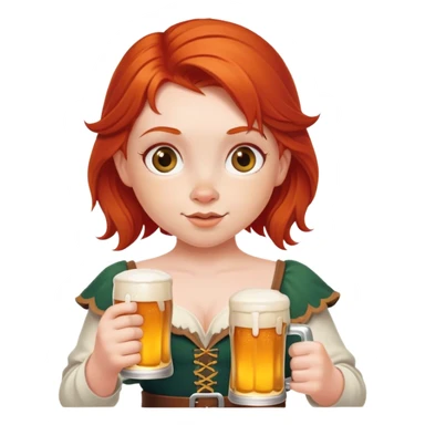 redheaded dwarf girl holding a beer sticker