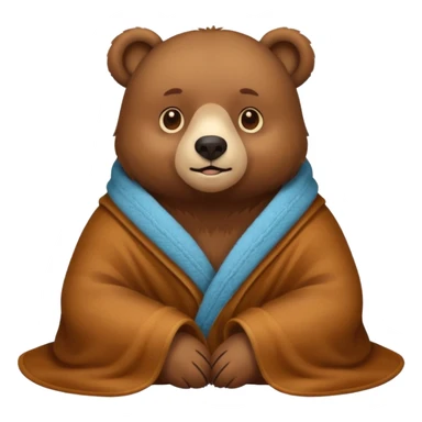 Bear cozy in blanket sticker