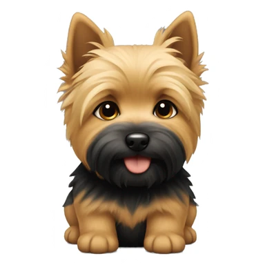 Head on puppy of Norwich terrier is Black and Tan colour  sticker