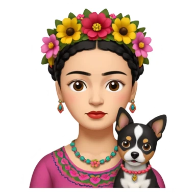Frida Kahlo with dog sticker