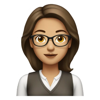 woman teacher brown hair brown eyes olive skin sticker