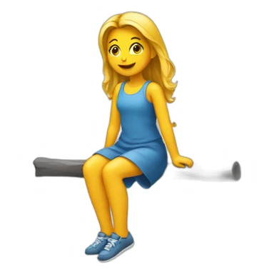 Fille sur un poteau sticker