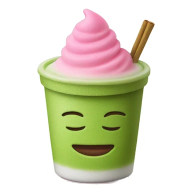 matcha with pink foam sticker