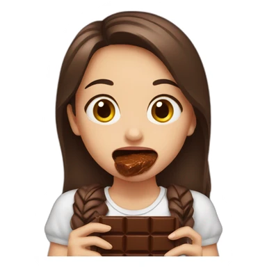 A girl eating chocolate  sticker