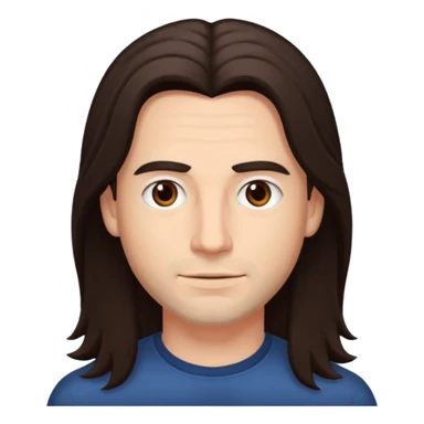 James Shaffer with long dark brown hair sticker