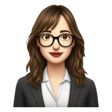 Dakota Johnson with glasses sticker