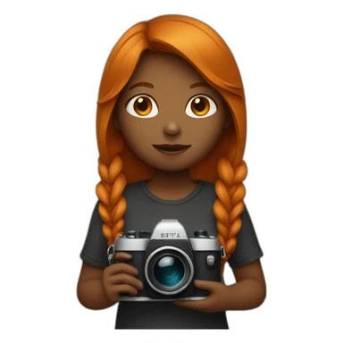 dark ginger girl with camera sticker