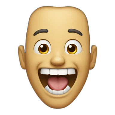 A man who laughs heartily with his mouth wide open sticker