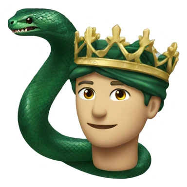 A dark emerald snake with a crown head luxe beautiful  sticker