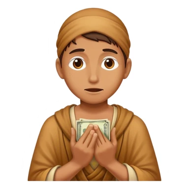 person begging for money sticker