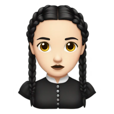 Wednesday adams with braids sad sticker