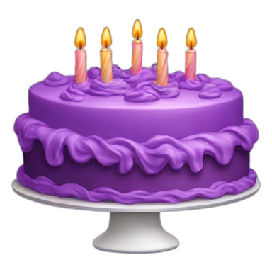 purple birthday cake sticker