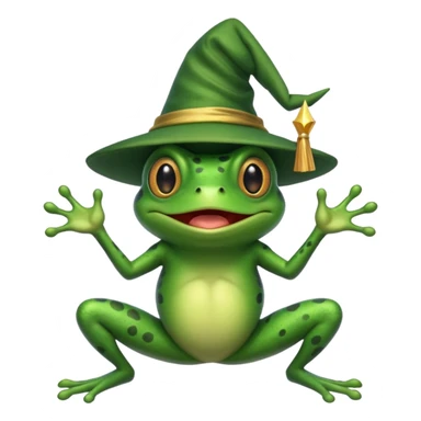 wizard frog doing a flip sticker